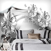 Недорогие Обои-крутые обои 3d розовые цветы обои настенная роспись настенное покрытие наклейка очистите и приклейте съемный материал ПВХ/винил самоклеящийся/клей необходимый декор стен для гостиной, кухни, ванной