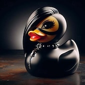 Χαμηλού Κόστους Αγάλματα-duckieville πάπια goth σατανική πάπια, γοτθική πανκ ρητίνη συλλεκτικά ειδώλια πάπιες, χαριτωμένα χειροτεχνήματα με αγάλματα μικρής πάπιας, καινοτόμα διακοσμητικά στολίδια πάπιας σατανά αποκριάτικη διακόσμηση