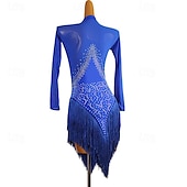olcso Latin tánc ruházat-Latin tánc Ruha Kristályok / Strasszok Női Teljesítmény Hétköznapi viselet Hosszú ujj Spandex