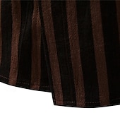 economico camicia da uomo con bottoni-Per uomo Camicia Camicia Estiva Camicia casual Camicia da Spiaggia Camicia con Bottoni Camicie a righe Kaki Verde militare Caffè Manica Lunga A righe Bavero Vacanza Camicia hawaiana Tasca