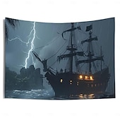 billiga Ocean Beach Gobeläng-piratskepp hängande gobeläng väggkonst stor gobeläng väggmålning dekor fotografi bakgrund filt gardin hem sovrum vardagsrum dekoration