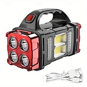 cheap Camping Lights-Solar Powered Tactical LED Camping Light - 500 Lumens USB Rechargeable Flashlight, Water Repellent, Long-Range, Multi-Function Outdoor Torch for Outdoor Camping