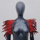 cheap Accessories and More-Punk &amp; Gothic Masquerade Shawls Feather Cape Witch Feather Women&#039;s Fantasy Walpurgis Night Halloween Carnival Masquerade Performance Party / Evening Adults&#039; Shawl