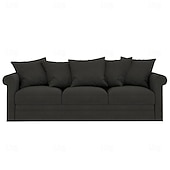 baratos Cobertura de Sofa-Capa de Sofá de Veludo de 3 Lugares Sólida Almofadada