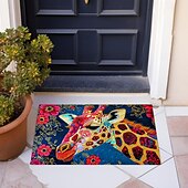 economico Zerbini-Zerbino con giraffa colorata, antiscivolo, resistente all&#039;olio, per interni ed esterni, arredamento per la camera da letto, per il bagno, per l&#039;ingresso
