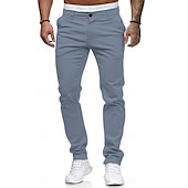 billiga Chinos-Herr Långbyxor Kinesiska Byxor Joggarbyxor Rakt ben Geometri Andningsfunktion Mjuk Ankellång Hem Dagligen Stylish Klassisk Stil Smal Svart Vit Medium Midja Microelastisk