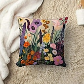 baratos estilo floral e plantas-1 pçs Veludo Cobertura de Almofada, Imprimir Simples Casual Quadrada Tradicional Clássico