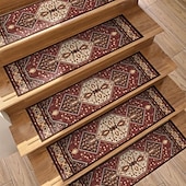 economico tappeti per gradini-tappeto per gradini stile boho tappeto antiscivolo gradini per scale per bambini anziani e animali domestici tappetini per scale design etnico