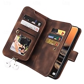 cheap Samsung Cases-Phone Case For Samsung Galaxy S23 S22 S21 S20 Ultra Plus FE A73 A53 A33 A23 A13 Note 20 Ultra 10 Plus Wallet Case Zipper Full Body Protective with Wrist Strap Retro TPU PU Leather
