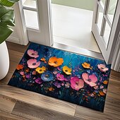cheap Doormats-Wedding Oil Painting Flowers Doormat Non-Slip Oil Proof Rug Indoor Outdoor Mat Bedroom Decor Bathroom Mat Entrance Rug Door Mat