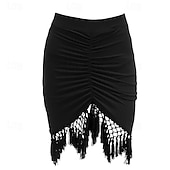 olcso Latin tánc ruházat-Latin tánc Társastánc Szoknyák Rakott Rojt Tiszta Szín Női Teljesítmény Edzés Magas Spandex