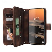 cheap Samsung Cases-Phone Case For Samsung Galaxy S23 S22 S21 S20 Ultra Plus FE A73 A53 A33 A23 A13 Note 20 Ultra 10 Plus Wallet Case Zipper Full Body Protective with Wrist Strap Retro TPU PU Leather