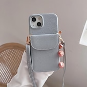 お買い得  iPhone用ケース-電話 ケース 用途 iPhone 16 iPhone 15 プロマックスプラス iPhone 14 13 12 11 Pro Max Plus Mini SE ウォレットカードケース ストラップ付き カード挿入口 耐衝撃 レトロ風 PC PUレザー