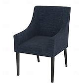 Linen Cotton Chair Cover with Armrests Solid Color Quilted Slipcovers SAKcover LITB PRIME cover 34