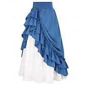 economico Fondi-Punk &amp; Gotico Medievale Rinascimento Gonna Costume Cosplay Gonna lunga Fiera del Ren Tinta unita Per donna Celtico Costumi da pirata Fantasia Halloween Carnevale Mascherata Carnevale Casual Quotidiano