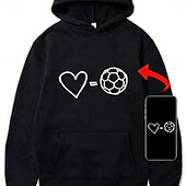 cheap Men&#039;s Custom Clothing-Men&#039;s Hoodie Custom Print Black White Hooded Letter Lace up Pocket Holiday Going out Streetwear Winter Spring &amp;  Fall Clothing Apparel Hoodies Sweatshirts Personalized custom made Long Sleeve
