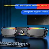 cheap Speakers-Wireless bluetooth speaker multimedia computer speaker RGB wired subwoofer sound bar suitable for PC notebook desktop speakers