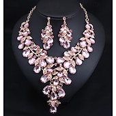 voordelige Sieradensets-Sieradenset 3 stuks Strass Legering Oorbellen Kettingen Dames Elegant Vintage Stijlvol meetkundig Geometrische vorm Sieraden set Voor Bruiloft Feest Bruiloft gast