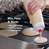 お買い得  キッチン用品＆小物-パンケーキ生地ディスペンサーとミキサー、ブレンダーボール、ワイヤー泡立て器、生地ボトル、スクイーズ、キッチンパンケーキシェーカー、生地ディスペンサーボトル、カップケーキ、マフィン、クレープなどのベーキングツール付き