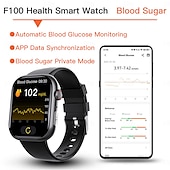 tanie Smartwatche-F100 inteligentny zegarek połączenie bluetooth 2.1 calowy duży ekran ekg hrv 24-godzinny monitor zdrowia tętna sos mężczyźni kobiety smartwatch
