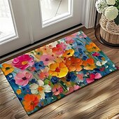 cheap Doormats-Wedding Oil Painting Flowers Doormat Non-Slip Oil Proof Rug Indoor Outdoor Mat Bedroom Decor Bathroom Mat Entrance Rug Door Mat