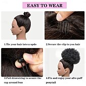 economico Code-Coda di cavallo con coulisse a sbuffo, extension corte sintetiche per capelli ricci e crespi, posticci raccolti per ragazze donne nere