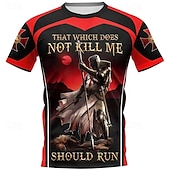 cheap Retro Graphic-Knights Templar Warriors T-shirt Print 3D Graphic For Men&#039;s Adults&#039; Carnival Masquerade 3D Print Casual Daily