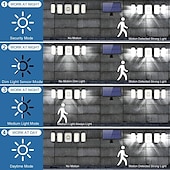 baratos Luzes de rua-holofotes solares sensor de movimento externo 300 led 5 cabeças sensor de movimento movido a energia solar com controle remoto do anoitecer ao amanhecer 3 modos de iluminação