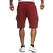 cheap Sweat Shorts-Men&#039;s Cargo Shorts Sweat Shorts Shorts Bermuda shorts Elastic Waist Multi Pocket Pleats Plain Comfort Sports Knee Length Outdoor Daily Fashion Streetwear Black White Micro-elastic