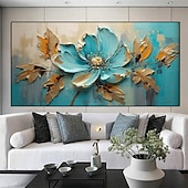 preiswerte Blumen-/Botanische Gemälde-großes handgemaltes Blumenölgemälde auf Leinwand, goldrotes Blumengemälde, Wanddekor, abstraktes Texturblumengemälde, individuelles Blumenbaumgemälde, moderne Wohnzimmerdekoration