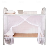 cheap Bed Canopies &amp; Drapes-Mosquito Net Density Strap Student Dorm Mosquito Net Solid Color White Courtyard Wedding Mosquito Netting Include Pair of Rope Mosquito Prevention Hooks Mosquito Netting