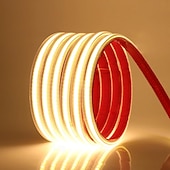 preiswerte COB-Streifenlichter-Wasserdichter flexibler COB-LED-Streifen mit Schalter, Lichtstreifen für Pools, 220 V, EU-/UK-Netzstecker, 288 LEDs/m, hochdichter, selbstklebender COB-LED-Streifen, 1/2/3/4/5 m