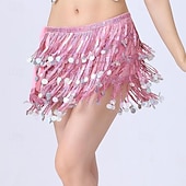 billige Magedanskostyme-Magedans Dansetilbehør Belte Glimmer Holder Ledning Ren Farge Dame Ytelse Trening Høy Polyester Paljetter