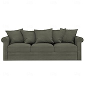 baratos Cobertura de Sofa-Capa de Sofá de Veludo de 3 Lugares Sólida Almofadada
