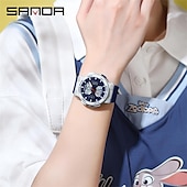 cheap Digital Watches-SANDA Men Digital Watch Fashion Casual Business Wristwatch Luminous Stopwatch Countdown Calendar TPU Watch