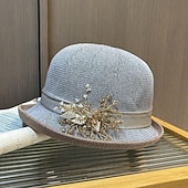 economico Fascinatori &amp; Cappelli-fascinators berretto Copricapo Acrilico / cotone Paglia Cappello a bombetta / cloche Cappelli da pescatore Cappello di paglia Informale Per eventi Elegante Vintage Con Con diamantini Fiocchi Copricapo