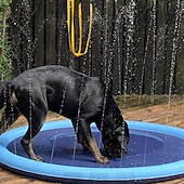 cheap Pet Camping-Splash Sprinkler Pad for Dogs Kids, Non-slip Large Splash Paddling Pool for Kids Inflatable Sprinkler Pad Thickened Water Pad Toys for Dogs Pets Children Yard Garden Party