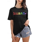ieftine Mândrie-Tricou Cămăși Pride Curcubeu Uman Casual Stil de strada Tricou lesbiană pentru Pentru femei Adulți Ștanțare la cald pentru Halloween Carnaval Mascaradă Parada Mândriei Luna Mândriei