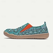cheap Women&#039;s Sneakers-Women&#039;s Sneakers Flats Slip-Ons Print Shoes Slip-on Sneakers Daily Vacation Travel Floral National Totem Flat Heel Bohemia Vacation Casual Walking Canvas Loafer Yellow Red Blue