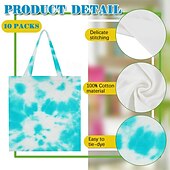preiswerte Artikel zum Stressabbau-2 Stück weiße Canvas gewickelt gefärbte Canvas Tasche blanko große Baumwolltasche blau Sonnentrocknen Reiben Wachsfärben Batikfärben