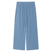 ieftine Clasic-Bărbați Pantaloni Pantaloni de vară Pantaloni largi Pantaloni de plajă Pantaloni casual Cordon Buzunar frontal Picior drept Simplu Confort Απαλό Lungime totală Yoga Concediu Plajă Modă Hawaiană Negru