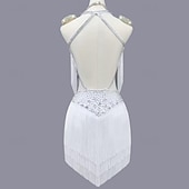 cheap Latin Dancewear-Latin Dance Dress Crystals / Rhinestones Women&#039;s Girls&#039; Performance Training Sleeveless High Stretch Yarn