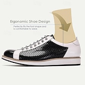 baratos Tênis de couro premium-Homens Tênis Tênis sociais Couro Couro de grão integral italiano Antiderrapante Com Cadarço Preto