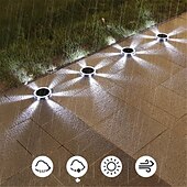 cheap Ground Lights-1PC/4PCS Solar LED Power Disk Light Outdoor 6 leds Waterproof Garden Path Deck Lights Spotlight Buried Solar Led Lamp Garden Yard PathWay Decor