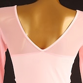 cheap Standard  Ballroom-Ballroom Dance Dress Pure Color Women's Girls' Performance Training Long Sleeve High Chiffon Chinlon Tulle