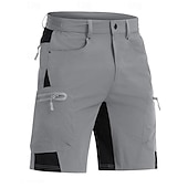 baratos Clássico-Homens Shorts táticos Bermuda Cargo Calção Shorts casuais Patchwork Bolso Com Zíper Perna reta Tecido Respirável Macio Comprimento do joelho Casual Diário Feriado Moda Roupa de rua Cáqui Cinza Claro