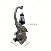 cheap Landscape Lights-1pc Solar Garden Statue Elephant Figurine Light Outdoor Decor LED Lights for Outside Patio Yard Lawn Decorations Housewarming Mother&#039;s Gifts