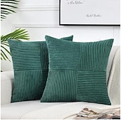 economico Tendenze cuscini-morbidi cuscini decorativi in velluto a coste a punto croce con decorazioni rustiche bohémien, morbide custodie quadrate per divano letto
