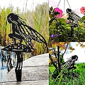 voordelige Patio-decoratie-tuinfeeën metalen tuinkunst. Fairy Aurora is een lentetuinfee. metalen buitendecoratie voor uw terraspotten, gazonbloembedden of tuin. maak uw ruimte magisch