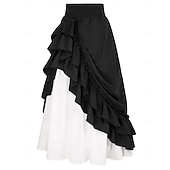 economico Fondi-Punk &amp; Gotico Medievale Rinascimento Gonna Costume Cosplay Gonna lunga Fiera del Ren Tinta unita Per donna Celtico Costumi da pirata Fantasia Halloween Carnevale Mascherata Carnevale Casual Quotidiano